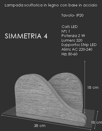 Slide lampada moderna da tavolo SIMMETRIA 4